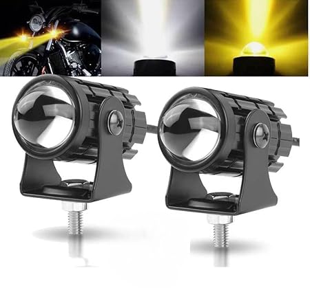 12V LED Spotlight Two In One White Yellow And Bike Cars Pack Of 2PC Bike Headlight Mount - AutopartdealsSPOTLIGHT-TWO-IN-ONE-01