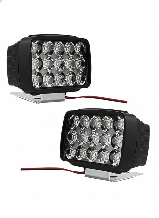 15 LED Fog Light Off Roading For All Motorcycle Bikes Scooty (Pack of 2) Bike Headlight Grill (White) - Autopartdealsled-light-15