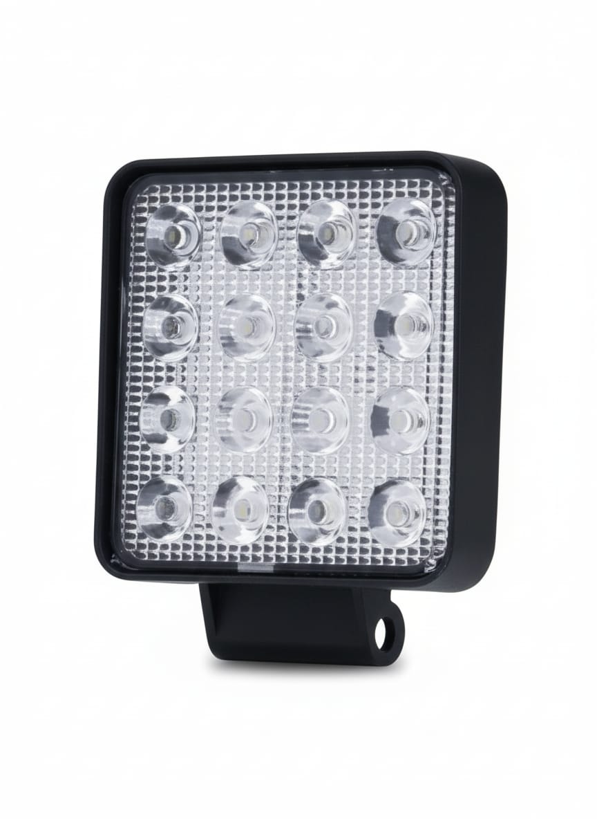 16 Led square fog light for car and bike universal 4x4 Bike Headlight Grill (White) Pack Of 1 - Autopartdeals16LED-SQUARE