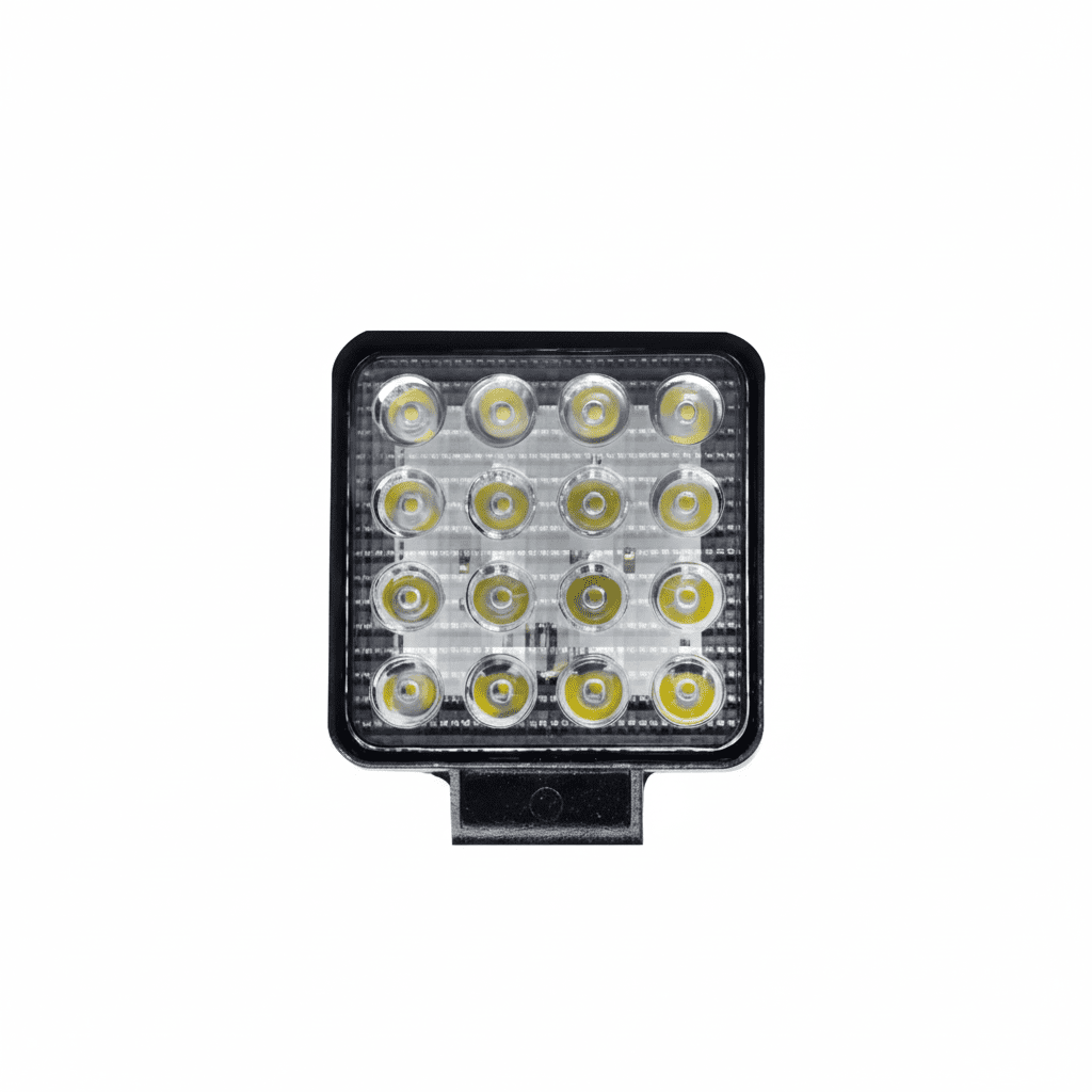 16 Led square fog light for car and bike universal 4x4 Bike Headlight Grill (White) Pack Of 1 - Autopartdeals16LED-SQUARE