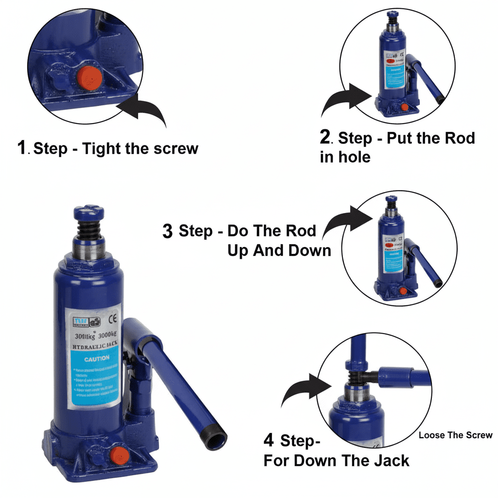 3 Ton Hydraulic Bottle Jack Compatible For All Car - Autopartdeals3 Ton Jack