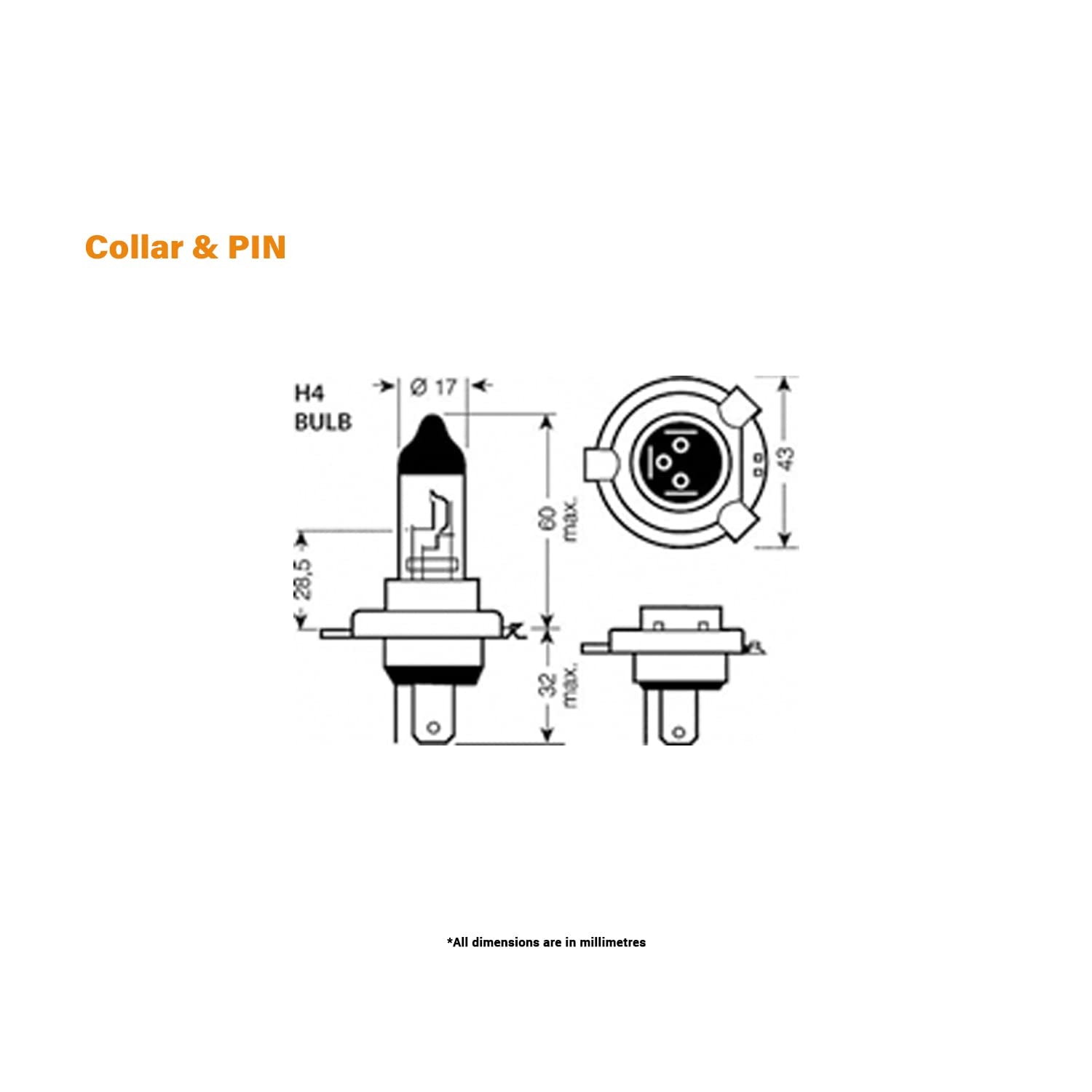 H4 Halogen Bulb 12V 100/90W Compatible For All Vehicle Pack of 2Pcs - Autopartdeals12V Halogen Bulb
