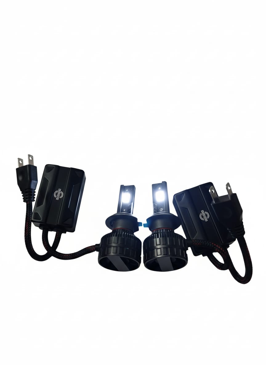 H4 LED Headlight Bulbs Hi & Lo Beam 10000LM, 6000K, 300WLED Auto Conversion Lamp Headlight Car LED (9 V, 300 W) (Universal For Car, Pack of 2) - AutopartdealsH4,10000LM