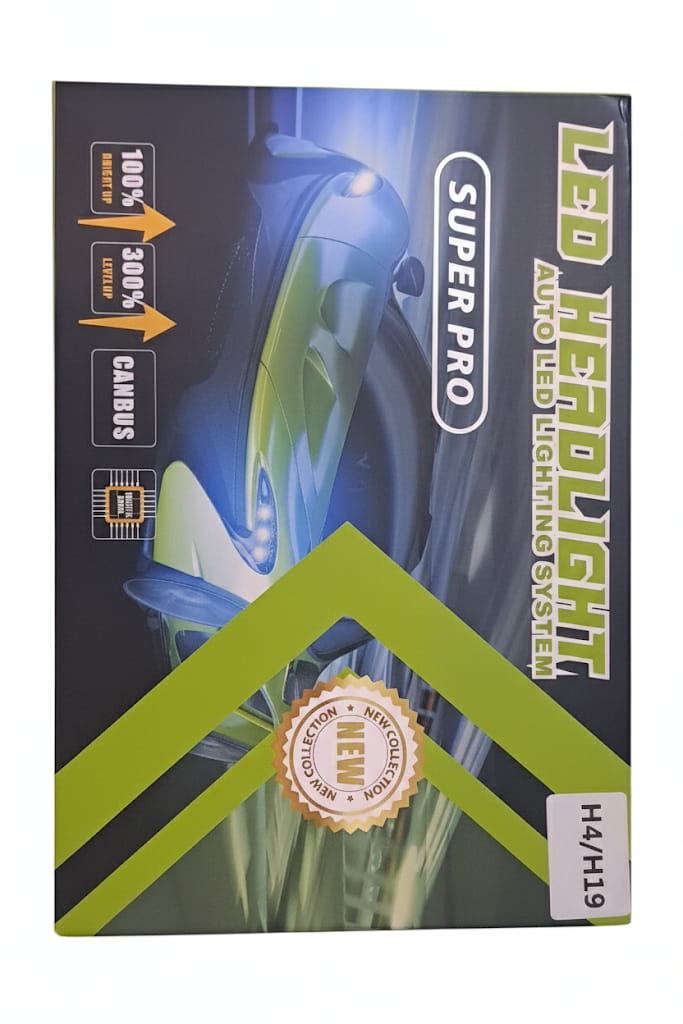 H4 LED Headlight Bulbs Hi & Lo Beam 30000LM 6200K, 300W LED Auto Conversion Fog Lamp Car LED (9 V, 300 W) (Universal For Car, Pack of 2) - AutopartdealsH4 30000LM