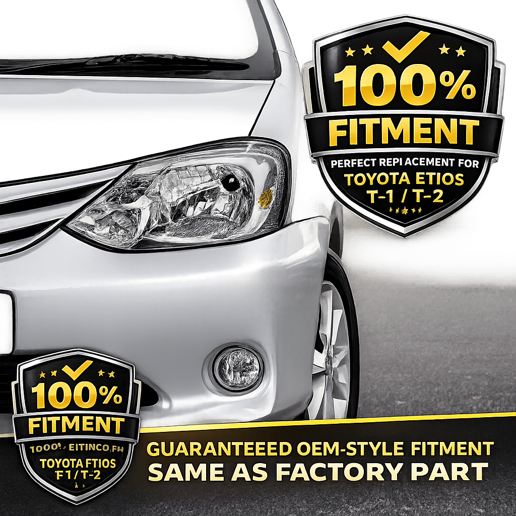 Headlight Assembly Suitable for Toyota Etios Type - 1 / Type - II | 100% OEM Fit - Autopartdeals