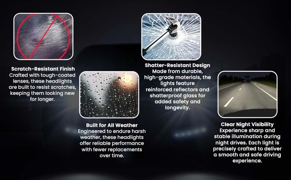 Headlight Compatible for Hyundai i10 Type - I Left Side/ Right Side/ Complete Set - AutopartdealsHL I10 T-1 RS