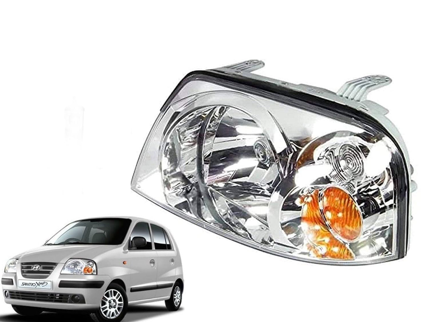 Headlight Compatible for Hyundai Santro Xing Left Side/ Right Side/ Complete Set - AutopartdealsHL Santro Xing LS