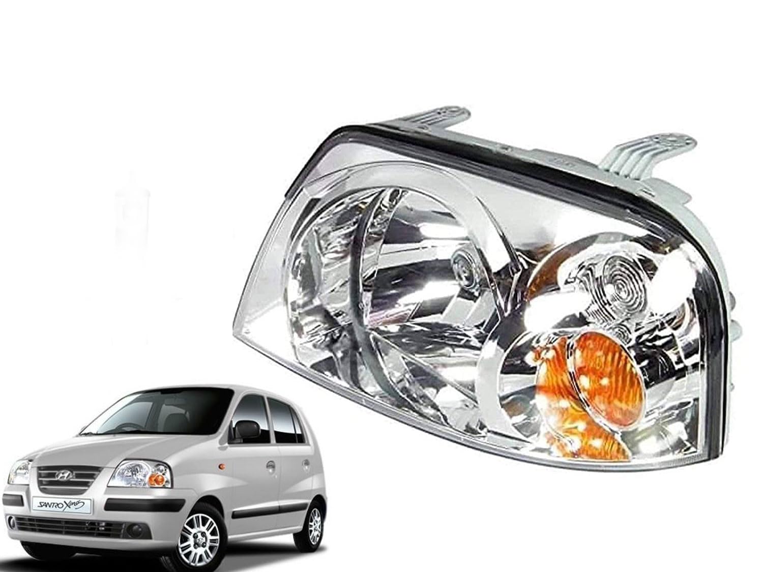Headlight Compatible for Hyundai Santro Xing Left Side/ Right Side/ Complete Set - AutopartdealsHL Santro Xing LS