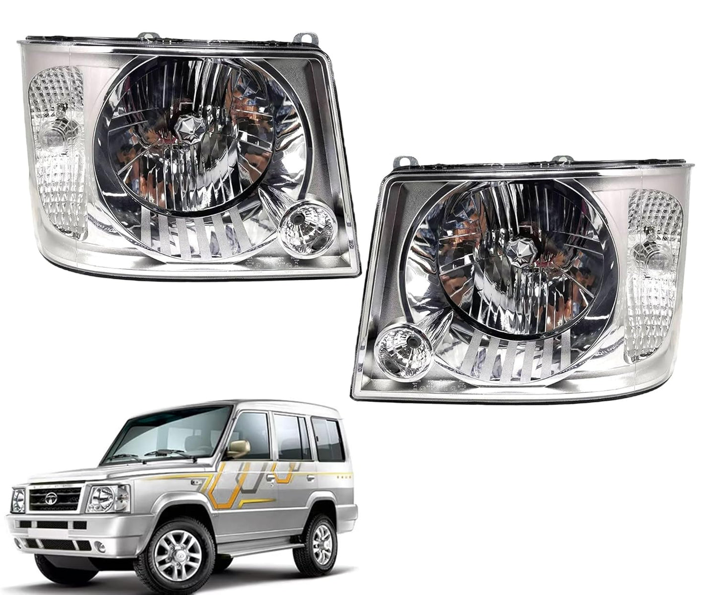 Headlight Compatible for Tata Sumo Victa Left Side/ Right Side/ Compete Set - AutopartdealsHL Victa Set