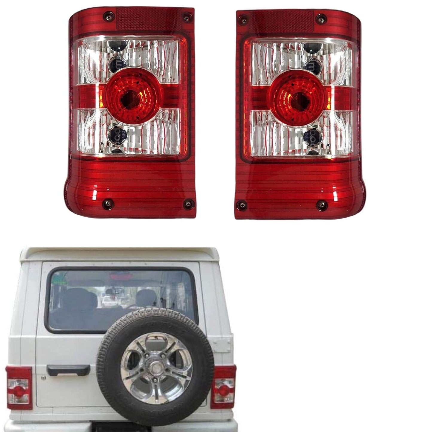 Tail light Compatible for Mahindra Bolero Type - II Left Side/ Right Side/ Complete Set - AutopartdealsTL Bol T-2 Set
