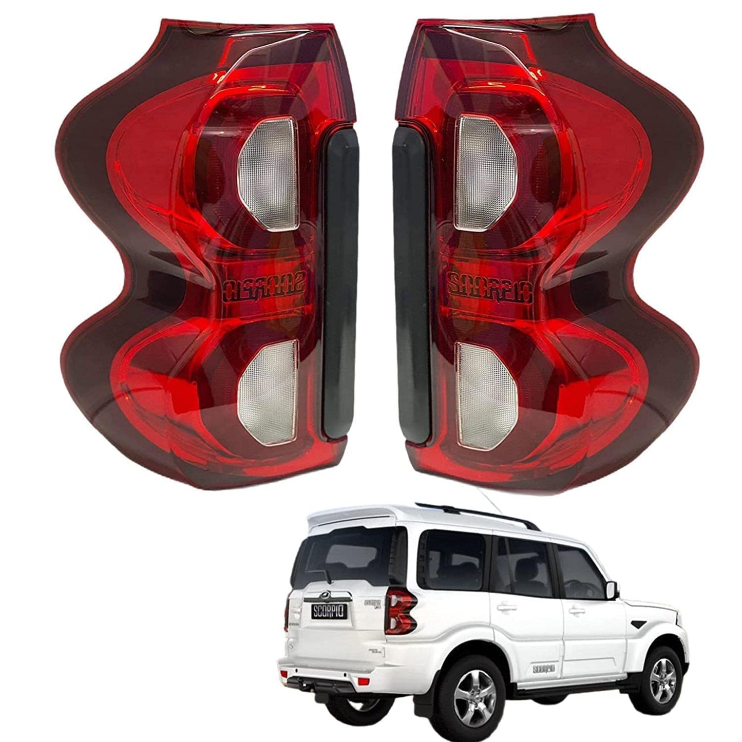 Tail light Compatible for Mahindra Scorpio Type - III Red/ Left Side /Right Side /Complete Set - AutopartdealsTL Scorpio T-3 Red Set