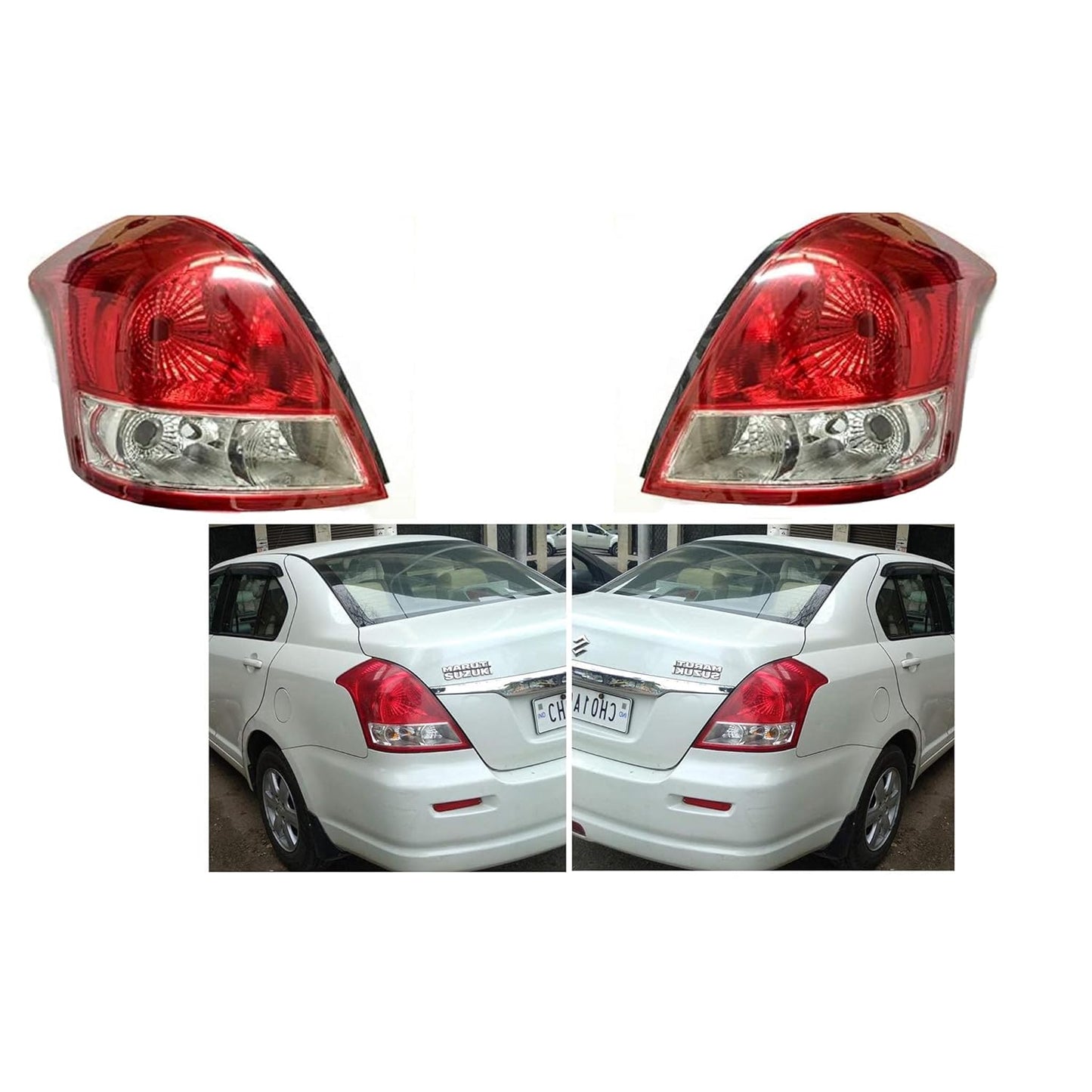 Tail light Compatible for Maruti Suzuki Swift Dzire Type - II Left Side/ Right Side/ Complete Set - AutopartdealsTL Dzire T-2 Set