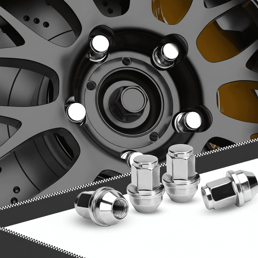 Wheel Nut Superior Chrome Finish Tensile Tested Compatible with Ford Ecosport, Fiesta, Figo and Endeavour - AutopartdealsWNFORD2PCECCO