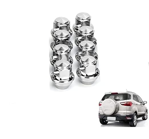 Wheel Nut Superior Chrome Finish Tensile Tested Compatible with Ford Ecosport, Fiesta, Figo and Endeavour - AutopartdealsWNFORD2PCECCO