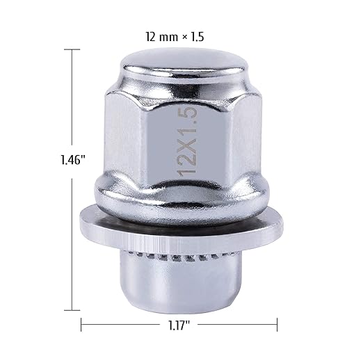Wheel Nuts Chrome Plated Stainless Steel Anti - Rust Suitable For Corolla/Altis/Fortuner/Innova Crysta/Yaris/Crysta Mag Lug Nut (M12 x 1.5) - AutopartdealsWNTOYO5PC