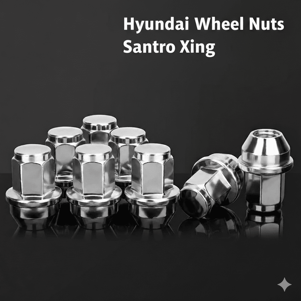 Wheel Nuts Chrome Plated Stainless Steel Anti - Rust Suitable For Hyundai Santro Xing - Autopartdealsangel-light-2
